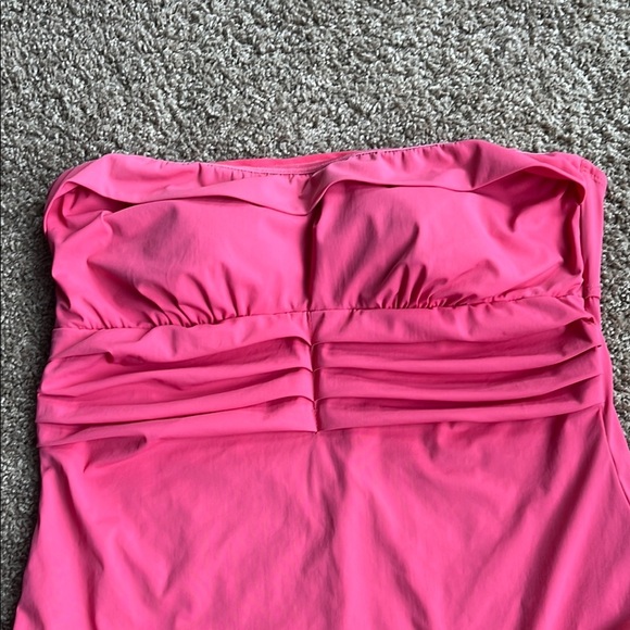 Assets By Spanx Pink One Piece Swimsuit with Ruched Sides - Picture 2 of 6